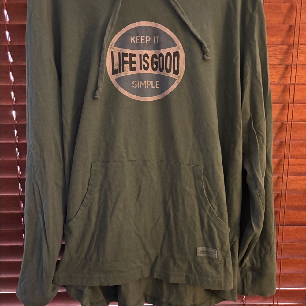 Life Is Good Unisex Olive Hoodie Sweater